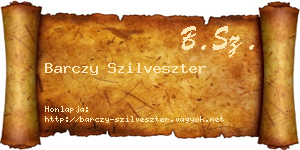Barczy Szilveszter névjegykártya